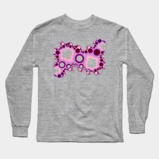 Pink Cluster Fractal Long Sleeve T-Shirt